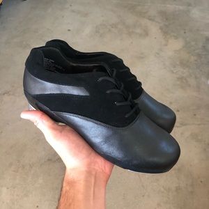 Capezio TAP SHOES Tapsonic K542 Tele Tone Women  Size 9.5 M BLACK LEATHER NEW
